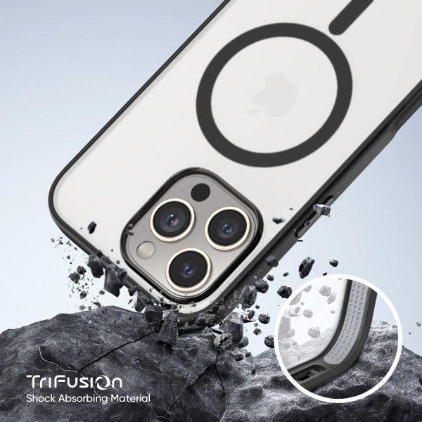 FLOLAB Surtect Tri-Fusion Magnetic for iPhone 16 Series Phone Case Black Frame Black Magsafe Matte Translucent Supply - Image 4