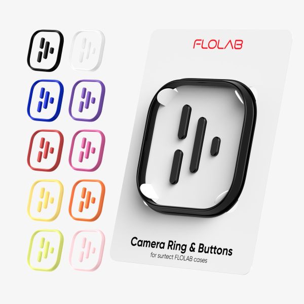 Camera Ring & Buttons Set for iPhone 15 Surtect Phone Cases - 10 Vibrant Colors Options Online now